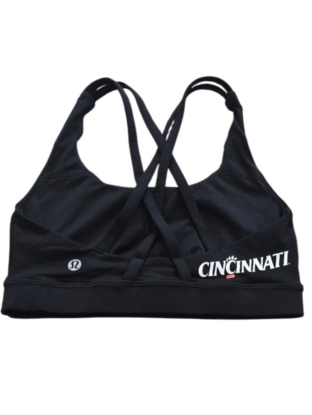 Lululemon Energy Bra Black Cincinnati Logo! Size 4
